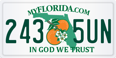 FL license plate 2435UN
