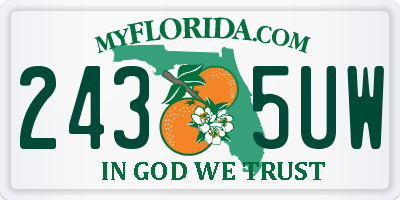 FL license plate 2435UW