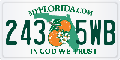 FL license plate 2435WB