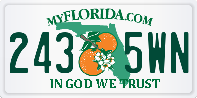 FL license plate 2435WN