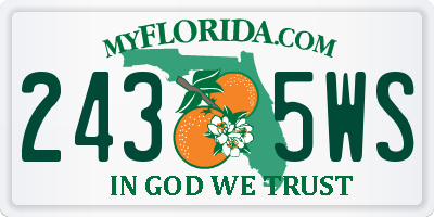 FL license plate 2435WS