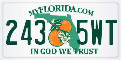 FL license plate 2435WT