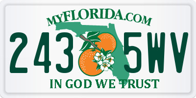 FL license plate 2435WV