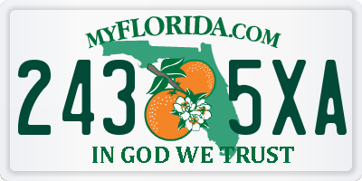 FL license plate 2435XA