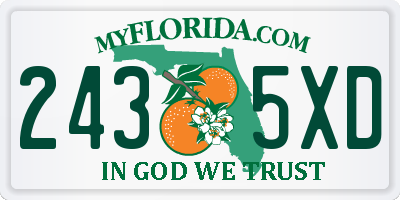 FL license plate 2435XD