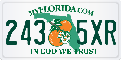 FL license plate 2435XR