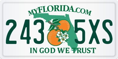 FL license plate 2435XS