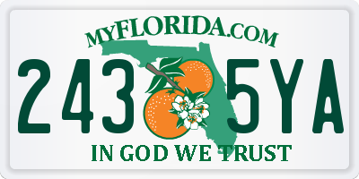 FL license plate 2435YA