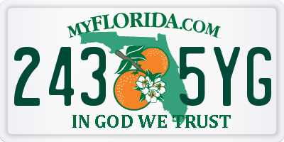 FL license plate 2435YG