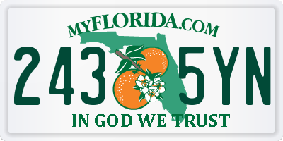 FL license plate 2435YN