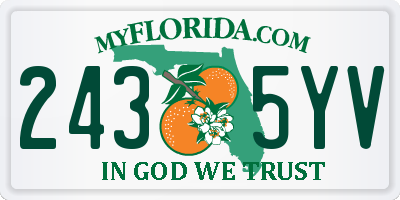 FL license plate 2435YV