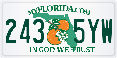 FL license plate 2435YW