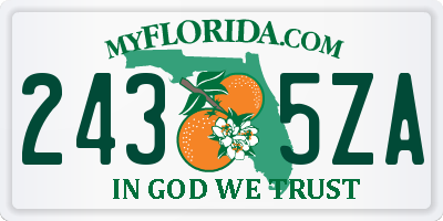 FL license plate 2435ZA