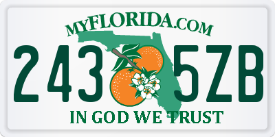 FL license plate 2435ZB