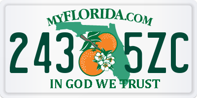 FL license plate 2435ZC