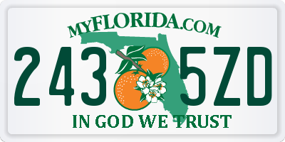 FL license plate 2435ZD