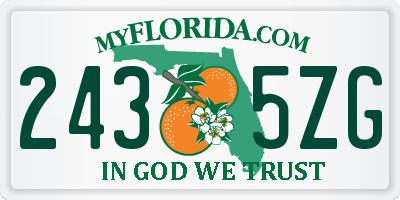 FL license plate 2435ZG