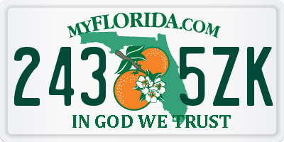 FL license plate 2435ZK