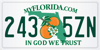FL license plate 2435ZN