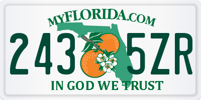 FL license plate 2435ZR