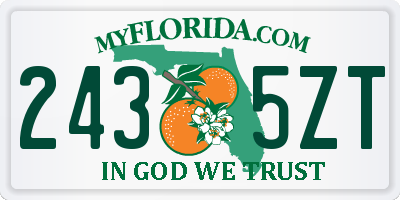 FL license plate 2435ZT