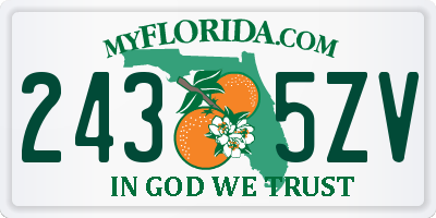 FL license plate 2435ZV