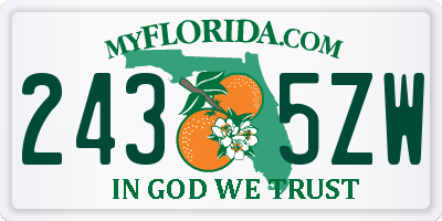 FL license plate 2435ZW