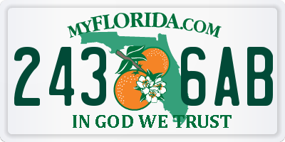 FL license plate 2436AB