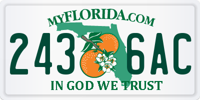 FL license plate 2436AC