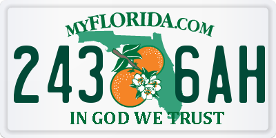 FL license plate 2436AH