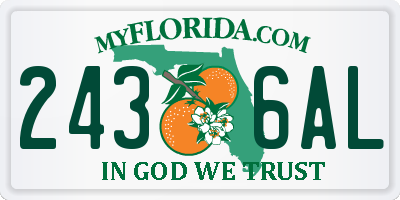 FL license plate 2436AL
