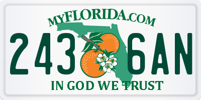 FL license plate 2436AN