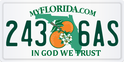 FL license plate 2436AS