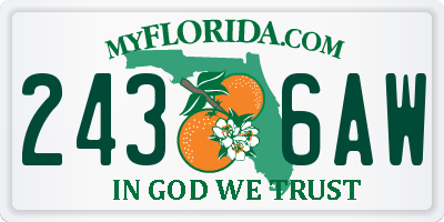FL license plate 2436AW