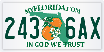 FL license plate 2436AX