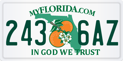 FL license plate 2436AZ