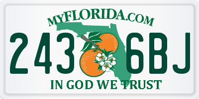FL license plate 2436BJ
