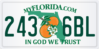 FL license plate 2436BL