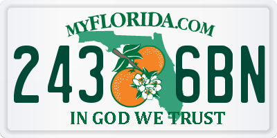 FL license plate 2436BN