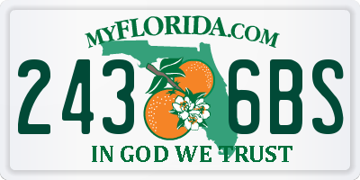 FL license plate 2436BS