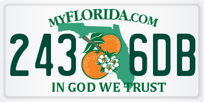 FL license plate 2436DB