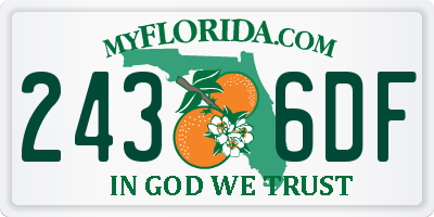 FL license plate 2436DF