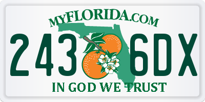 FL license plate 2436DX