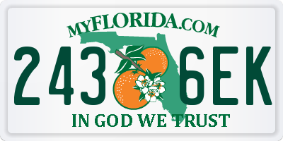 FL license plate 2436EK