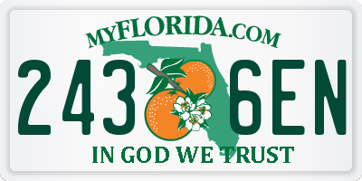 FL license plate 2436EN
