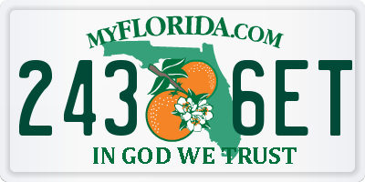 FL license plate 2436ET