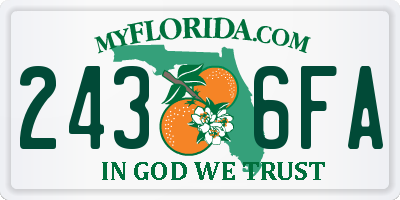 FL license plate 2436FA