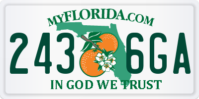 FL license plate 2436GA