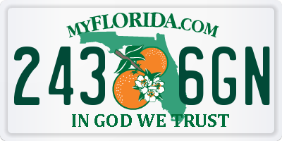 FL license plate 2436GN