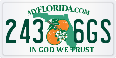FL license plate 2436GS